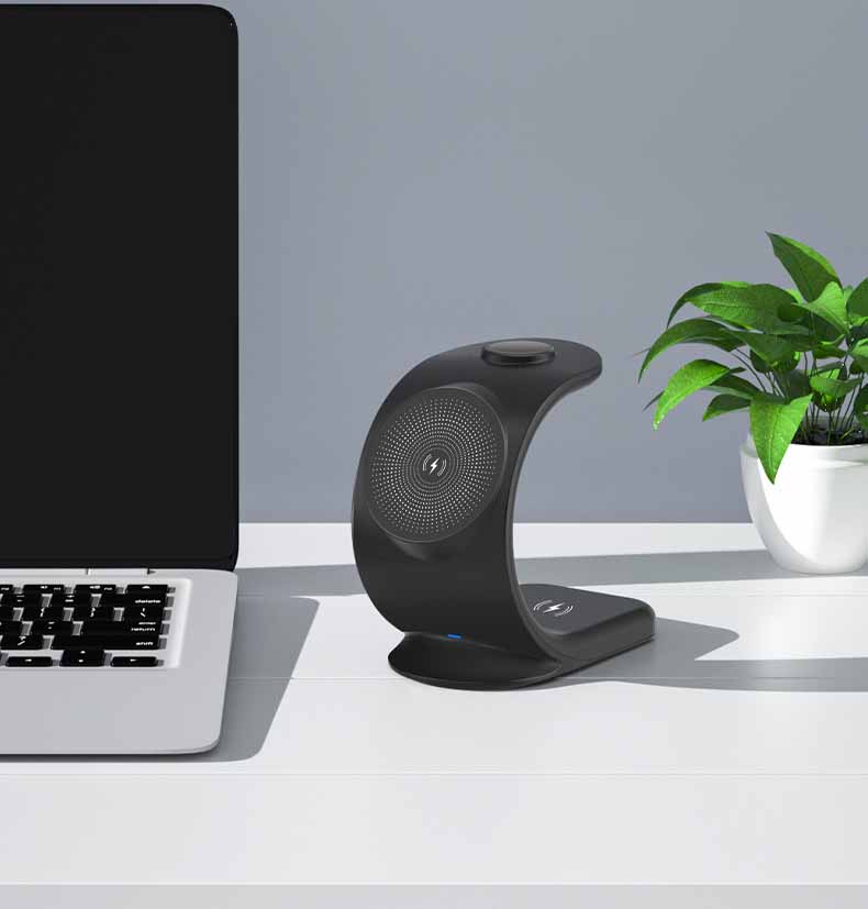 Vertical Three-in-One Magnetic Wireless Charger