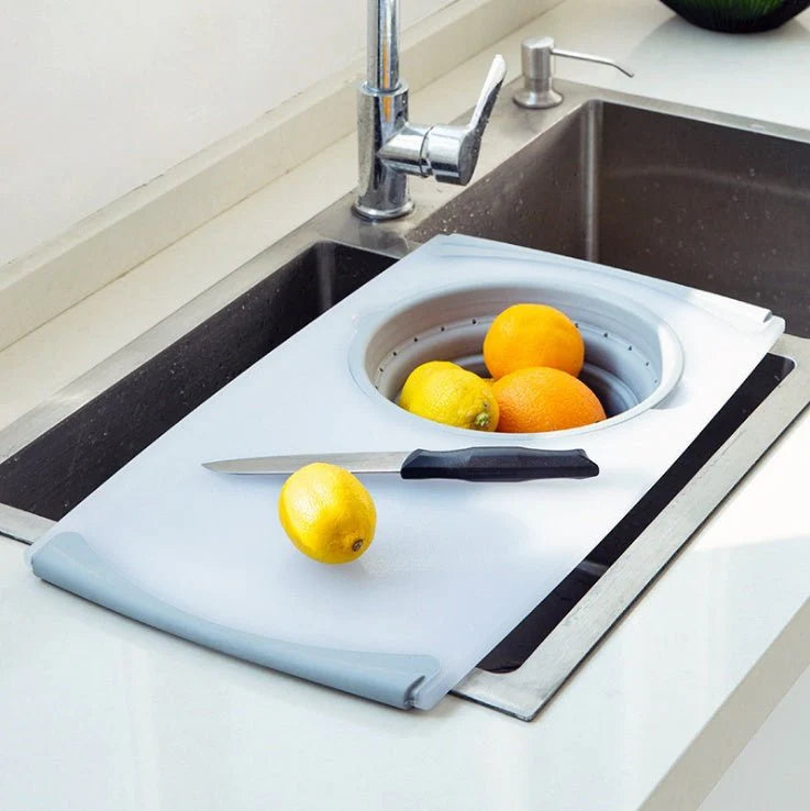 3-in-1 Chopping Board with Detachable Drain Basket